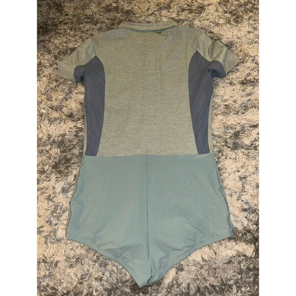Outdoor Voices Womens Player Polo‎ Bodysuit  Blue Green Large Preppy Athletic - Picture 3 of 7